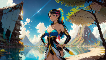 Картинка аниме пейзажи +природа нейросети графика нейроарт ai art нейронные сети рисунки нейро искусство