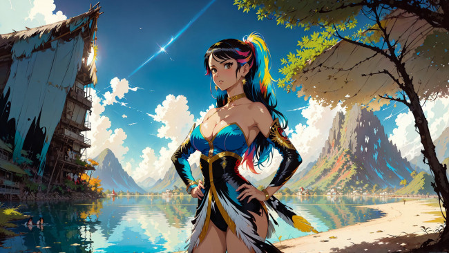 Обои картинки фото аниме, пейзажи,  природа, нейросети, графика, нейроарт, ai, art, нейронные, сети, рисунки, нейро, искусство