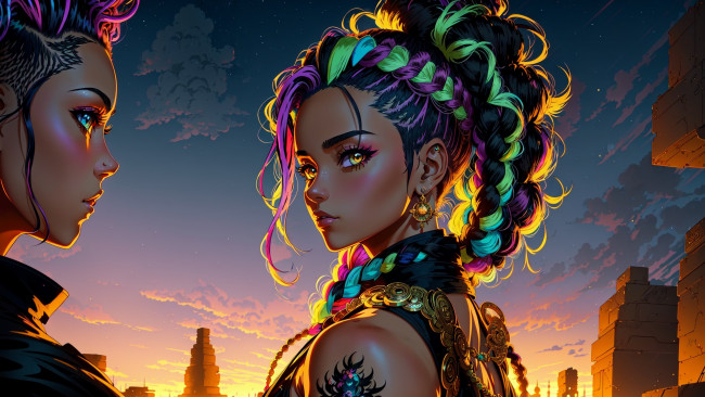 Обои картинки фото аниме, unknown,  другое , нейросети, графика, нейроарт, ai, art, нейронные, сети, рисунки, нейро, искусство