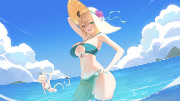 обоя аниме, пейзажи,  природа, красивая, девушка