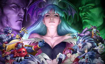 Картинка видео+игры darkstalkers+resurrection персонажи демоны противостояние