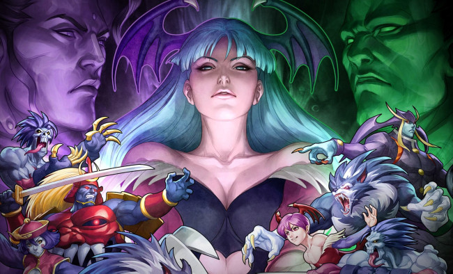 Обои картинки фото видео игры, darkstalkers resurrection, персонажи, демоны, противостояние