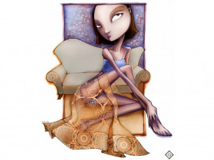 Картинка меланхолические девушки 01 рисованные люди