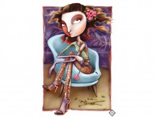 Картинка меланхолические девушки 03 рисованные люди