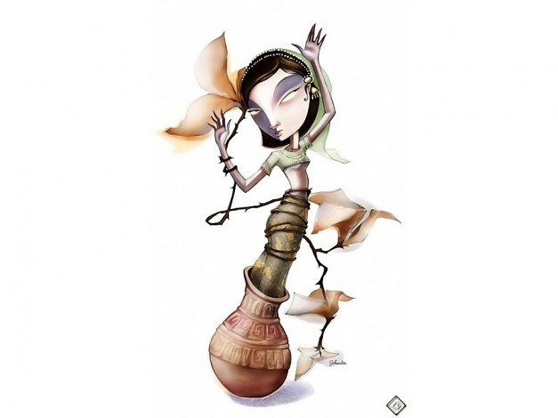 Обои картинки фото меланхолические, девушки, 06, рисованные, люди