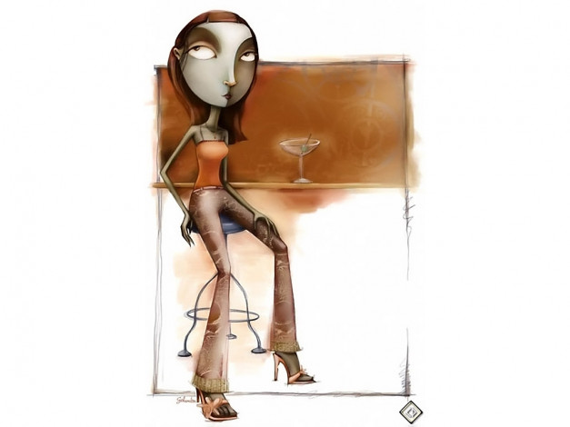 Обои картинки фото меланхолические, девушки, 08, рисованные, люди