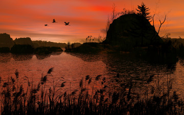 Картинка 3д графика nature landscape природа