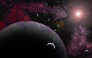 Картинка космос арт звёзды планеты