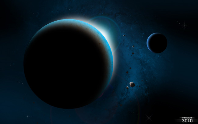 Обои картинки фото космос, арт, тёмный, вселеная, планеты