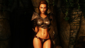 Картинка 3д графика fantasy фантазия доспехи взгляд девушка