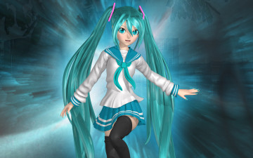 Картинка 3д графика anime аниме волосы девушка