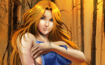 Картинка рисованные люди лес взгляд девушка