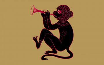 Картинка рисованные минимализм обезьяна фон