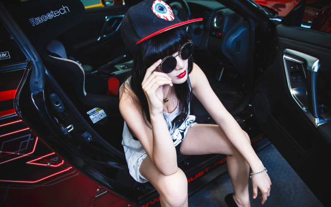 Обои картинки фото автомобили, -авто с девушками, девушка, взгляд, автомобиль