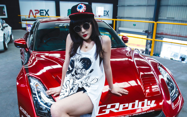 Обои картинки фото автомобили, -авто с девушками, девушка, взгляд, автомобиль