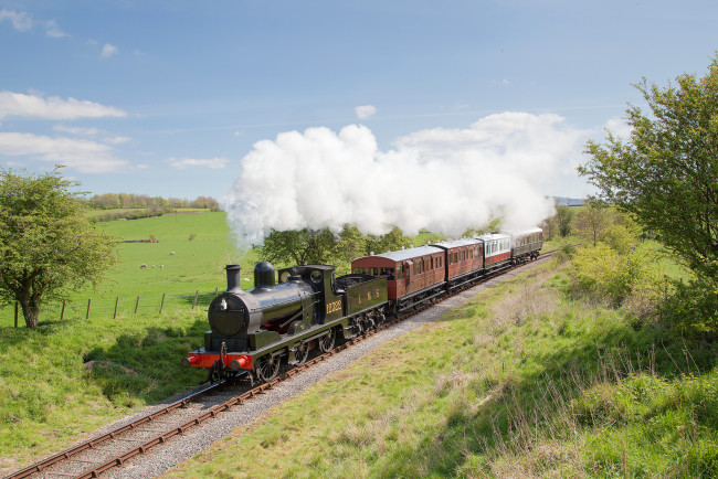 Обои картинки фото техника, паровозы, паровоз, дорога, железная