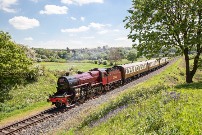 Обои картинки фото техника, паровозы, паровоз, дорога, железная