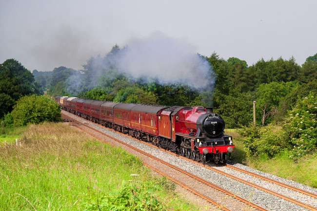 Обои картинки фото техника, паровозы, паровоз, дорога, железная