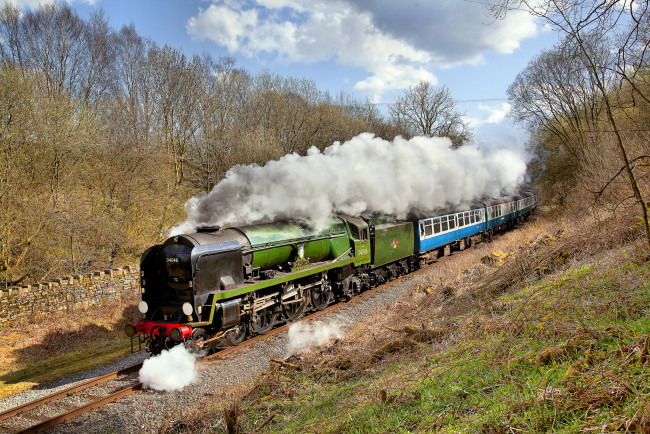 Обои картинки фото техника, паровозы, паровоз, дорога, железная