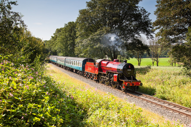 Обои картинки фото техника, паровозы, паровоз, дорога, железная