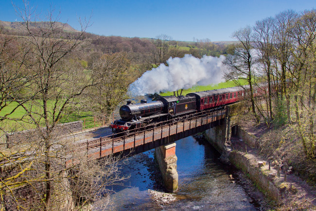 Обои картинки фото техника, паровозы, паровоз, дорога, железная