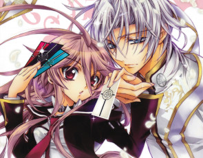 Картинка аниме kiss+of+rose+princess mitsuru tenjoh anise yumamoto kiss of rose princess карточки aya shouoto art лепестки белые волосы двое