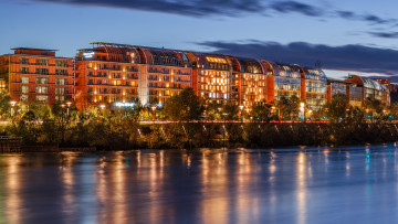 Картинка lyon +france города лион+ франция ночь огни