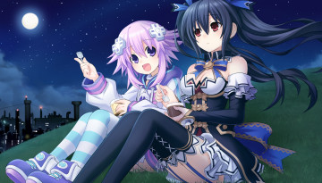 Картинка аниме hyperdimension+neptunia арт noire neptune hyperdimension neptunia tsunako девушки