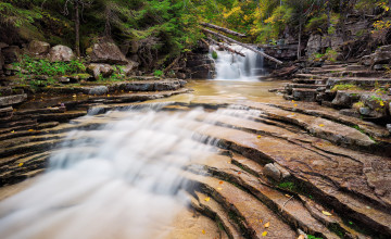 Картинка природа водопады водопад река лес