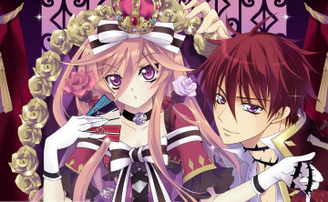 Картинка аниме kiss+of+rose+princess корона двое yakoh hasuzaki бант шипы розы anise yumamoto kiss of rose princess aya shouoto art