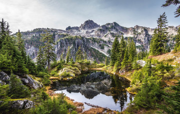 Картинка природа реки озера озеро лес горы