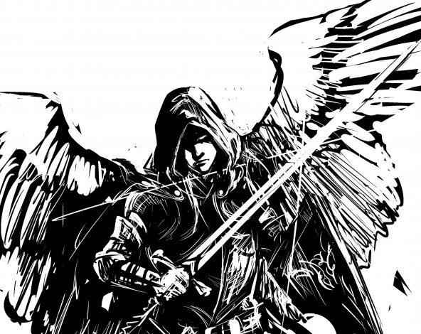 Обои картинки фото разное, арты, арт, парень, аниме, чёрно-белый