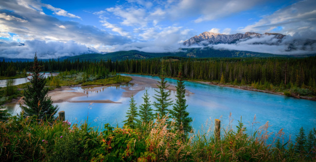 Обои картинки фото природа, реки, озера, река, горы, лес