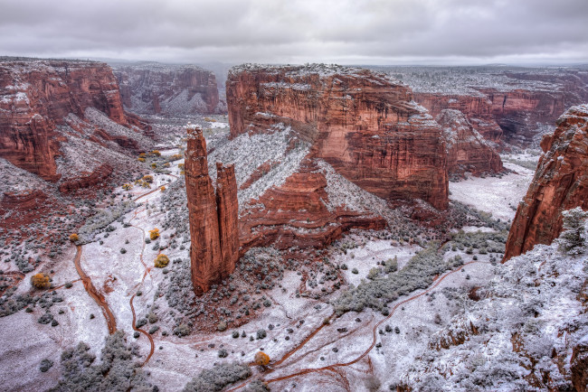 Обои картинки фото природа, горы, снег, зима, скалы