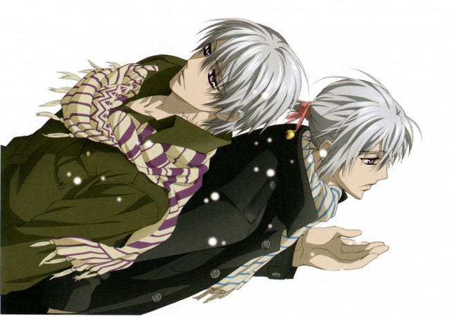 Обои картинки фото аниме, vampire knight, братья, близнецы, ichiru, kiryu, art, matsuri, hino, vampire, knight, рыцарь-вампир, zero