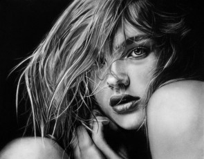 Картинка natalia+vodianova рисованное люди модель портрет взгляд фон девушка