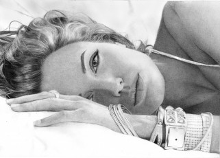 Картинка angelina+jolie рисованное люди взгляд фон девушка