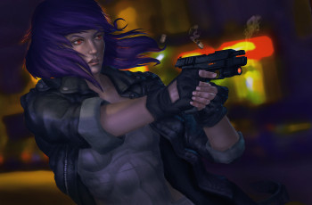 Картинка рисованное комиксы пистолет взгляд фон девушка