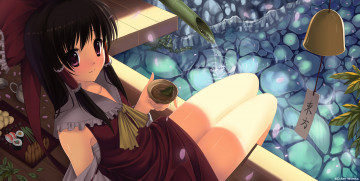 Картинка аниме touhou фон девушка взгляд