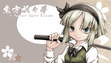 Картинка аниме touhou взгляд фон девушка