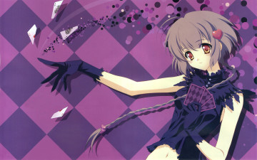 обоя parasol, аниме, девушка, взгляд, фон