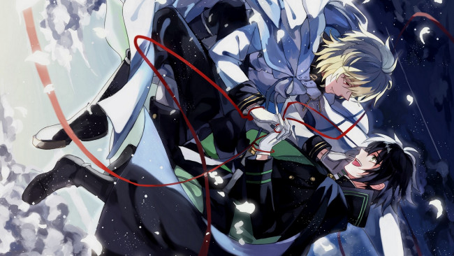 Обои картинки фото аниме, owari no seraph, микаэла, юичиро
