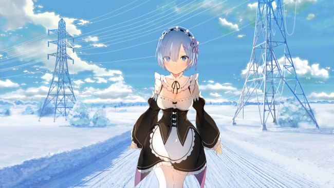 Обои картинки фото аниме, re,  zero kara hajimeru isekai seikatsu, фон, девушка, взгляд