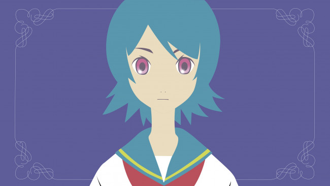 Обои картинки фото аниме, sayonara zetsubo sensei, девушка, взгляд, фон