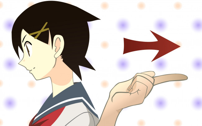 Обои картинки фото аниме, sayonara zetsubo sensei, девушка, взгляд, фон