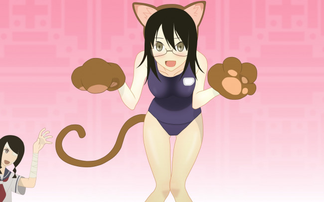 Обои картинки фото аниме, sayonara zetsubo sensei, взгляд, девушка, фон