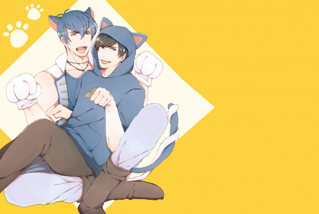 Обои картинки фото аниме, osomatsu-san, котики, парни