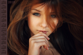 Картинка календари девушки лицо 2018 взгляд