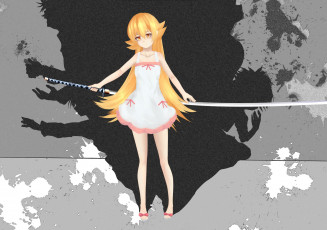 обоя аниме, bakemonogatari, девочка