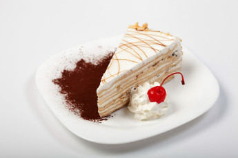 Картинка еда торты вишенка сливки торт какао
